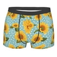 thumbnail image 1 of Yiaed White Polka Dot Sunflower Print Men's Soft Cotton Boxer Shorts Breathable Boxers Underwear Moisture-Wicking Underwear Stretch Boxer Briefs for Man-Medium, 1 of 5