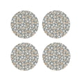 thumbnail image 1 of Yiaed White Popcorn Print Leather Coasters for Drinks - Cup Coasters Coffee Table Kitchen Table Bar, Home & Office Gifts Handmade Drink Coasters-Round Shape, 1 of 6