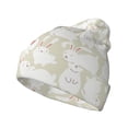 thumbnail image 1 of Yiaed White Rabbit Print Winter Beanie for Men Women, Fleece Lined Beanie Soft Warm Knit Hat Ski Stocking Cuffed Ca, 1 of 6