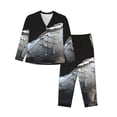 thumbnail image 1 of Yiaed White Red Cockatoo Print Pajamas Women's Long Sleeve Sleepwear Soft Button Down Loungewear Pjs Lounge Set Nightwear Womens Pajama Pants-Large, 1 of 7