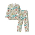 thumbnail image 1 of Yiaed Wild Sea Life Print Men’s Pajamas Set - Long Sleeve Button Down Sleep Shirt and Pajama Bottoms Sleepwear Set Mens Pjs Sets Men's Pajama Bottoms-, 1 of 7