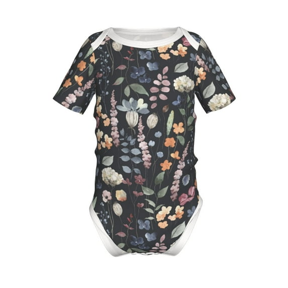 Yiaed Wildflower Watercolor 1 Print Infant Climbing Short Sleeve Onesie One-Piece Baby Bodysuit Clothes 0-12 Months -9M