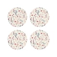 thumbnail image 1 of Yiaed Wildflower Watercolor 3 Print Leather Coasters for Drinks - Cup Coasters Coffee Table Kitchen Table Bar, Home & Office Gifts Handmade Drink Coasters-Round Shape, 1 of 6