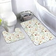 thumbnail image 1 of Yiaed Wildflower Watercolor Print Bathroom Mat Set 2 Pieces Mat Anti-Skid Pad Ultra Soft and Absorbent Bathroom Bath Mat Contour Bath Rugs for Toilet Base, 1 of 6