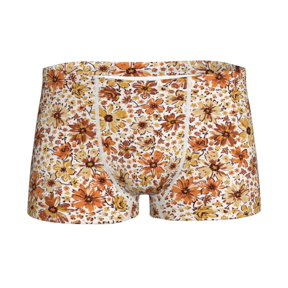 Yiaed Wildflowers Vintage Print Boys' Boxer Briefs Cotton Casual Stretch Comfort Boys Boxers - Kids Boxer Briefs Underwear for Boys (6-18)-Large