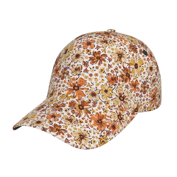 Yiaed Wildflowers Vintage Print Cap Adjustable Size for Running Workouts and Outdoor Activities All Seasons