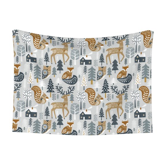 Yiaed Winter Forest Animals Print Dog Blankets-Cat Blanket Washable for Couch Protection,Puppy Blanket, Soft Plush Reversible Throw Furniture Protector-Large