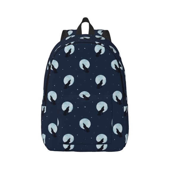 Yiaed Wolf And Moon Print Backpack, Premium Laptop Backpack, Travel Backpack for Women, Lightweight Backpacks, Comfortable Back Pack-Small