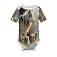 thumbnail image 1 of Yiaed Wolf Family Winter Wonderland Print Infant Climbing Short Sleeve Onesie One-Piece Baby Bodysuit Clothes 0-12 Months -9M, 1 of 6