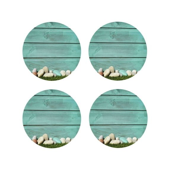 Yiaed Wood Grain Print Leather Coasters for Drinks - Cup Coasters Coffee Table Kitchen Table Bar, Home & Office Gifts Handmade Drink Coasters-Round Shape