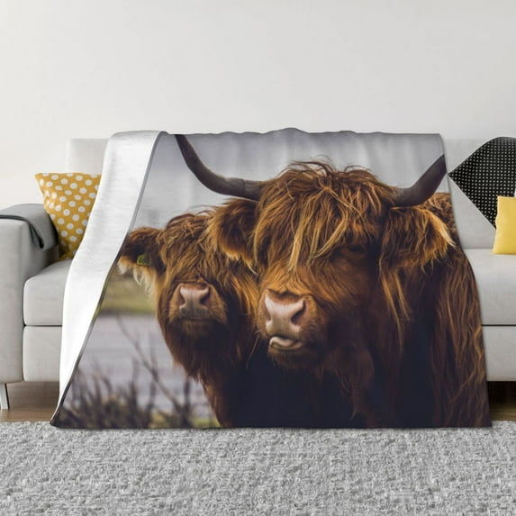 Yiaed Yak Print Blanket Throw Blanket Soft Cozy Flannel Blanket for Home Bed Sofa Couch Chair-40"x30"