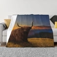 thumbnail image 1 of Yiaed Yak Print Blanket Throw Blanket Soft Cozy Flannel Blanket for Home Bed Sofa Couch Chair-50"x40", 1 of 6