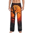 thumbnail image 1 of Yiaed Yellow Castle Sunset Tree Print Men's Lounge Pants, Loose PJ Bottoms, Long Pajama Pants for Men-Large, 1 of 5