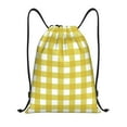 thumbnail image 1 of Yiaed Yellow Checkboard Print Drawstring Bags Drawstring Backpack Bulk String Back Pack Gym Sport Bag-Small, 1 of 5