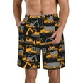 thumbnail image 1 of Yiaed Yellow Excavator Print Men's Swim Trunks with Lining Quick Dry Sports Shorts Beach Shorts Boardshorts-X-Large, 1 of 5