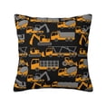 thumbnail image 1 of Yiaed Yellow Excavator Print Pillow Covers Super Soft Decorative Square Throw Pillow Covers Case Cushion Covers for Sofa Couch Bedroom Car Decor（No pillow core）-16"x16", 1 of 7
