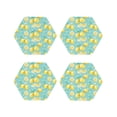 thumbnail image 1 of Yiaed Yellow Lemon Print Leather Coasters for Drinks - Cup Coasters Coffee Table Kitchen Table Bar, Home & Office Gifts Handmade Drink Coasters-Hexagon, 1 of 6