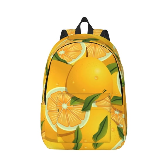 Yiaed Yellow Limes Print Backpack, Premium Laptop Backpack, Travel Backpack for Women, Lightweight Backpacks, Comfortable Back Pack-Medium