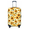 thumbnail image 1 of Yiaed Yellow Polka Dot Sunflower Print Travel Luggage Cover Suitcase Protector Fits 18-32 Inch Luggage Wheel Covers Patterned Elastic Luggage Anti-scratch（No luggage）-X-Large, 1 of 5
