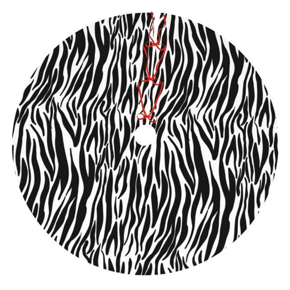 Yiaed Zebra Print Christmas Tree Skirt , Tree SkirtsTree Mat for Christmas Winter Holiday Indoor Decorations-30"