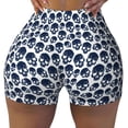 thumbnail image 1 of Yiaed black Skull white Print Women's Athletic Shorts Running Shorts Sporty Short High Waisted Elastic Workout Shorts for Yoga Gym Running & Sports -Small, 1 of 8