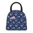 thumbnail image 1 of Yiaed blue daisy Skull flower Print Lunch Bag Adult Insulated Lunch Box, Leakproof Cooler Food Lunch Containers Reusable High Capacity Lunch Tote Bags-One Size, 1 of 6