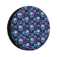 thumbnail image 1 of Yiaed blue daisy Skull flower Print Tire Wheel Cover, Waterproof Spare Tire Cover Fit for Jeep, Truck,Trailer, RV, SUV, Camper and Most Vehicle-16 inch, 1 of 6