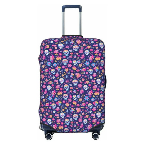 Yiaed colorful Skull butterfly flower1 Print Travel Luggage Cover Suitcase Protector Fits 18-32 Inch Luggage Wheel Covers Patterned Elastic Luggage Anti-scratch（No luggage）-