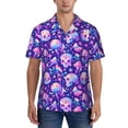 thumbnail image 1 of Yiaed colorful mushroom Skull rainbow Print Hawaiian Shirt for Men Short Sleeve Button Down Shirts Beach Shirts for Men-Small, 1 of 5