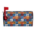 thumbnail image 1 of Yiaed colorful plaid Dinosaur Print Mailbox Covers, Magnetic Mailbox Cover, Mail Box Covers for Garden Outdoor Decor Box Covers-21x18 in, 1 of 8