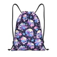 thumbnail image 1 of Yiaed cool flower Skull Print Drawstring Bags Drawstring Backpack Bulk String Back Pack Gym Sport Bag-Small, 1 of 5