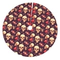 thumbnail image 1 of Yiaed cool rock Skull record Print Christmas Tree Skirt , Tree SkirtsTree Mat for Christmas Winter Holiday Indoor Decorations-48", 1 of 7