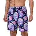thumbnail image 1 of Yiaed crystal Skull flower Print Mens Swim Trunks Bathing Suit Compression Liner Beach Swim Shorts Swimwear Quick Dry Zipper Pocket No-Chafing Board Short-XX-Large, 1 of 6