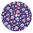 thumbnail image 1 of Yiaed crystal Skull flower cool Print Christmas Tree Skirt , Tree SkirtsTree Mat for Christmas Winter Holiday Indoor Decorations-48", 1 of 7