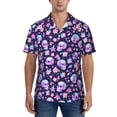 thumbnail image 1 of Yiaed crystal Skull flower cool Print Hawaiian Shirt for Men Short Sleeve Button Down Shirts Beach Shirts for Men-X-Large, 1 of 5