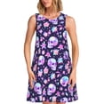 thumbnail image 1 of Yiaed crystal Skull flower cool Print Women's Sleeveless Dress, Loose Fit Summer Dress, Casual Sleeveless Dress for Women, 1 of 7