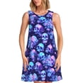 thumbnail image 1 of Yiaed crystal Skull flower star Print Women's Sleeveless Dress, Loose Fit Summer Dress, Casual Sleeveless Dress for Women, 1 of 7