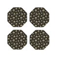 thumbnail image 1 of Yiaed funny Retro Skull Print Leather Coasters for Drinks - Cup Coasters Coffee Table Kitchen Table Bar, Home & Office Gifts Handmade Drink Coasters-Octagon, 1 of 6