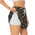 thumbnail image 1 of Yiaed funny Retro Skull Print Women's Running Shorts with Liner 3 Zipper Pockets Elastic Workout Athletic Gym Yoga Shorts-Small, 1 of 7