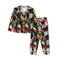 thumbnail image 1 of Yiaed giant bass with big muscles Print Pajamas Women's Long Sleeve Sleepwear Soft Button Down Loungewear Pjs Lounge Set Nightwear Womens Pajama Pants-Small, 1 of 7