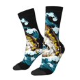 thumbnail image 1 of Yiaed green salmon fish Print Great elasticity Crew Socks Sports socks for Men and Women, 1 of 6