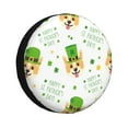 thumbnail image 1 of Yiaed happy dog. St. Patricks Day Print Tire Wheel Cover, tire covers for trailers,rv wheel covers,rv tire covers, camper tire covers,tire covers for cars-17 inch, 1 of 6