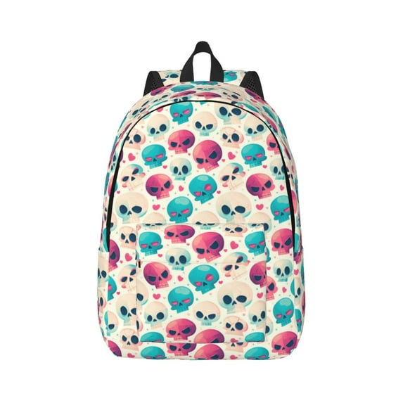 Yiaed heart Skull cute Print Backpack, Premium Laptop Backpack, Travel Backpack for Women, Lightweight Backpacks, Comfortable Back Pack-Small