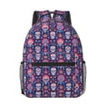thumbnail image 1 of Yiaed leaf flower Skull colorful Print School Backpack College Backpack Daypacks for Students High School Spacious and Durable Daypack for Work and Travel-One Size, 1 of 6