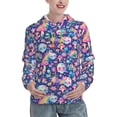 thumbnail image 1 of Yiaed mushroom Skull rainbow color Print Womens Casual Hoodies Crew Neck Long Sleeve Sweatshirts With Pocket Pullover Tops Women's Hooded Sweatshirt-Small, 1 of 5