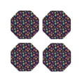 thumbnail image 1 of Yiaed mushroom color Skull Print Leather Coasters for Drinks - Cup Coasters Coffee Table Kitchen Table Bar, Home & Office Gifts Handmade Drink Coasters-Octagon, 1 of 6