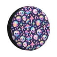 thumbnail image 1 of Yiaed mushroom colorful Skull star Print Tire Wheel Cover, Waterproof Spare Tire Cover Fit for Jeep, Truck,Trailer, RV, SUV, Camper and Most Vehicle-15 inch, 1 of 6