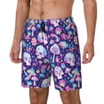 thumbnail image 1 of Yiaed mushroom rainbow Skull cartoon Print Mens Swim Trunks Bathing Suit Compression Liner Beach Swim Shorts Swimwear Quick Dry Zipper Pocket No-Chafing Board Short-, 1 of 6