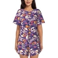thumbnail image 1 of Yiaed music Skull record Print Short Sleeve Pajama Sets for Women Casual Crew Neck 2 Piece Lounge Sets Women's Short-Sleeved Pajama-3X-Large, 1 of 5