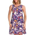thumbnail image 1 of Yiaed music Skull record Print Women's Sleeveless Dress, Loose Fit Summer Dress, Casual Sleeveless Dress for Women, 1 of 7